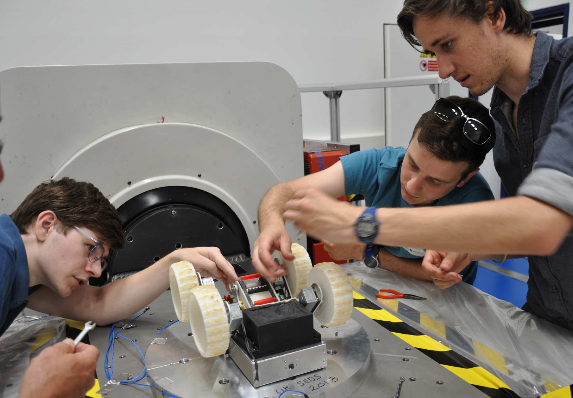 The team at work with the Rover