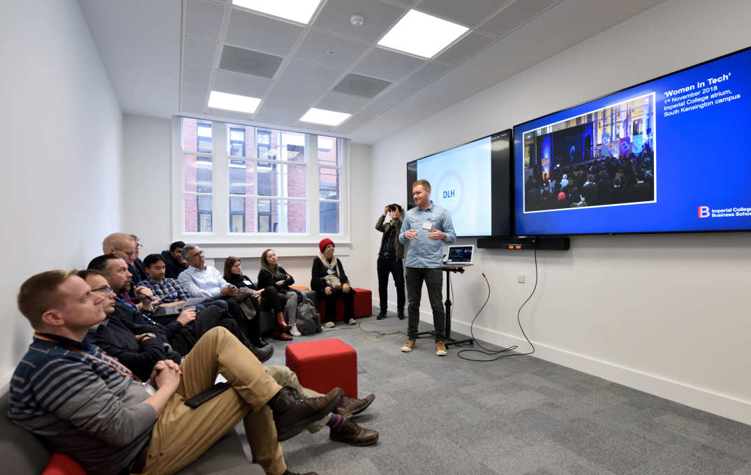 Colleagues from the Business School showcase their award-winning hologram technology in the Digital Learning Hub’s Zoom Room