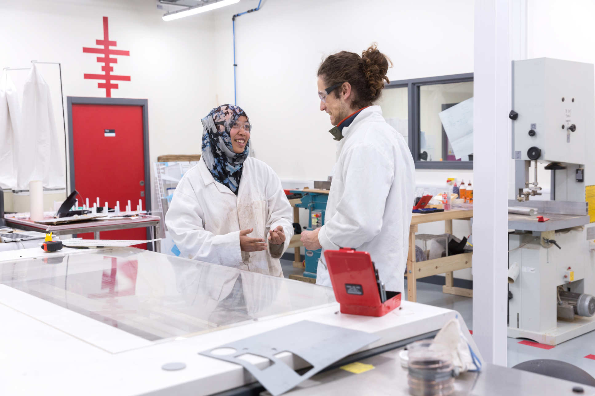 Two people in Imperial College Advanced Hackspace