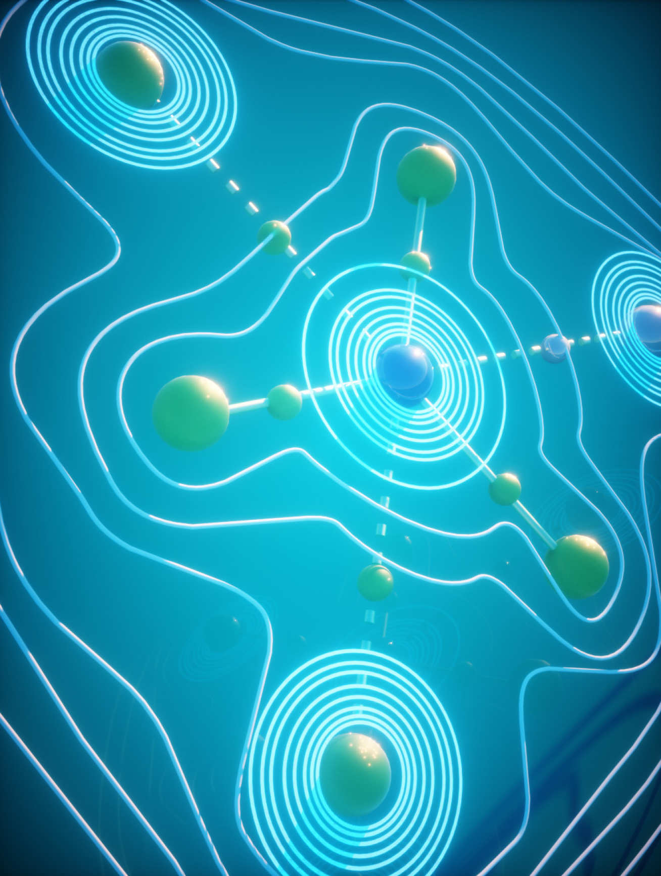 Artist’s impression of the hexagonal molecule