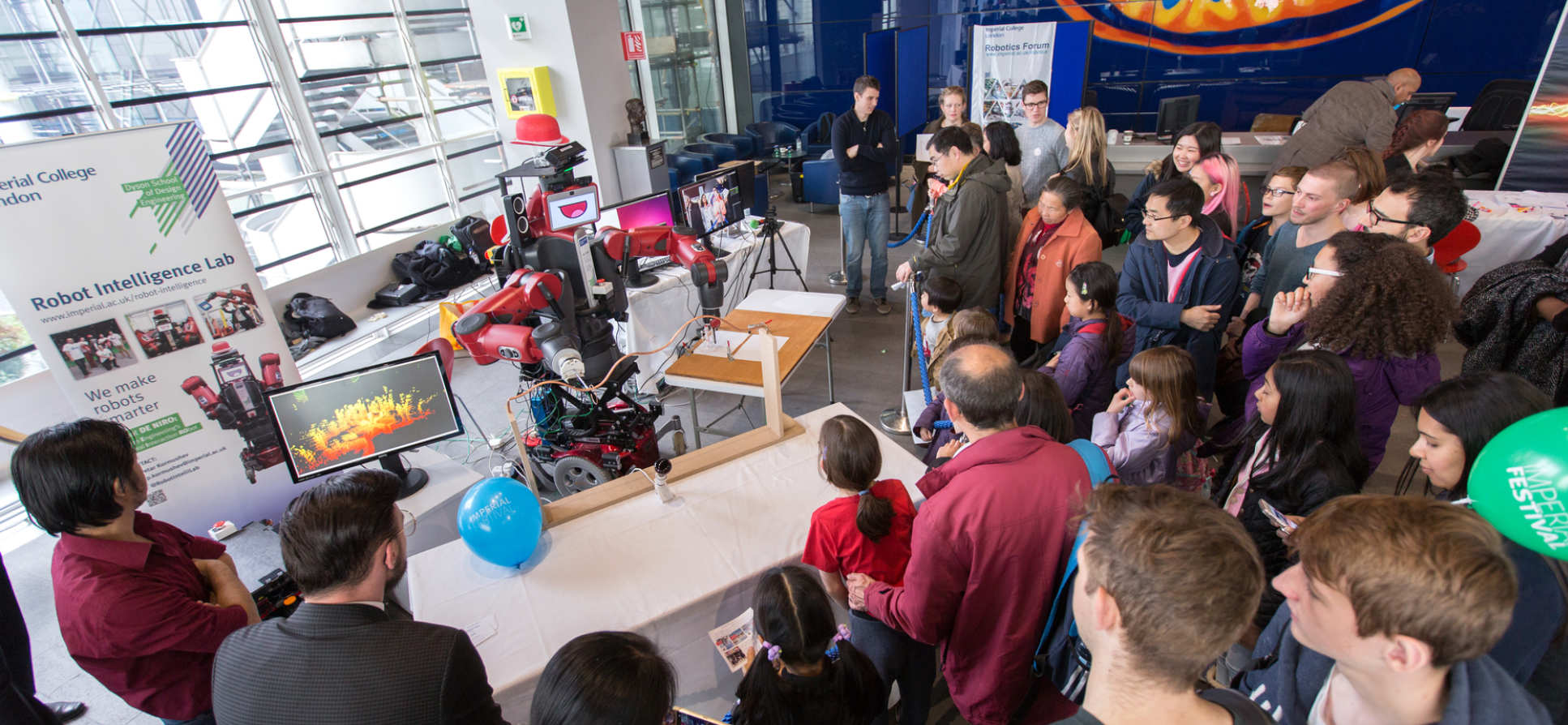 Robot de Niro plays ice hockey with a child