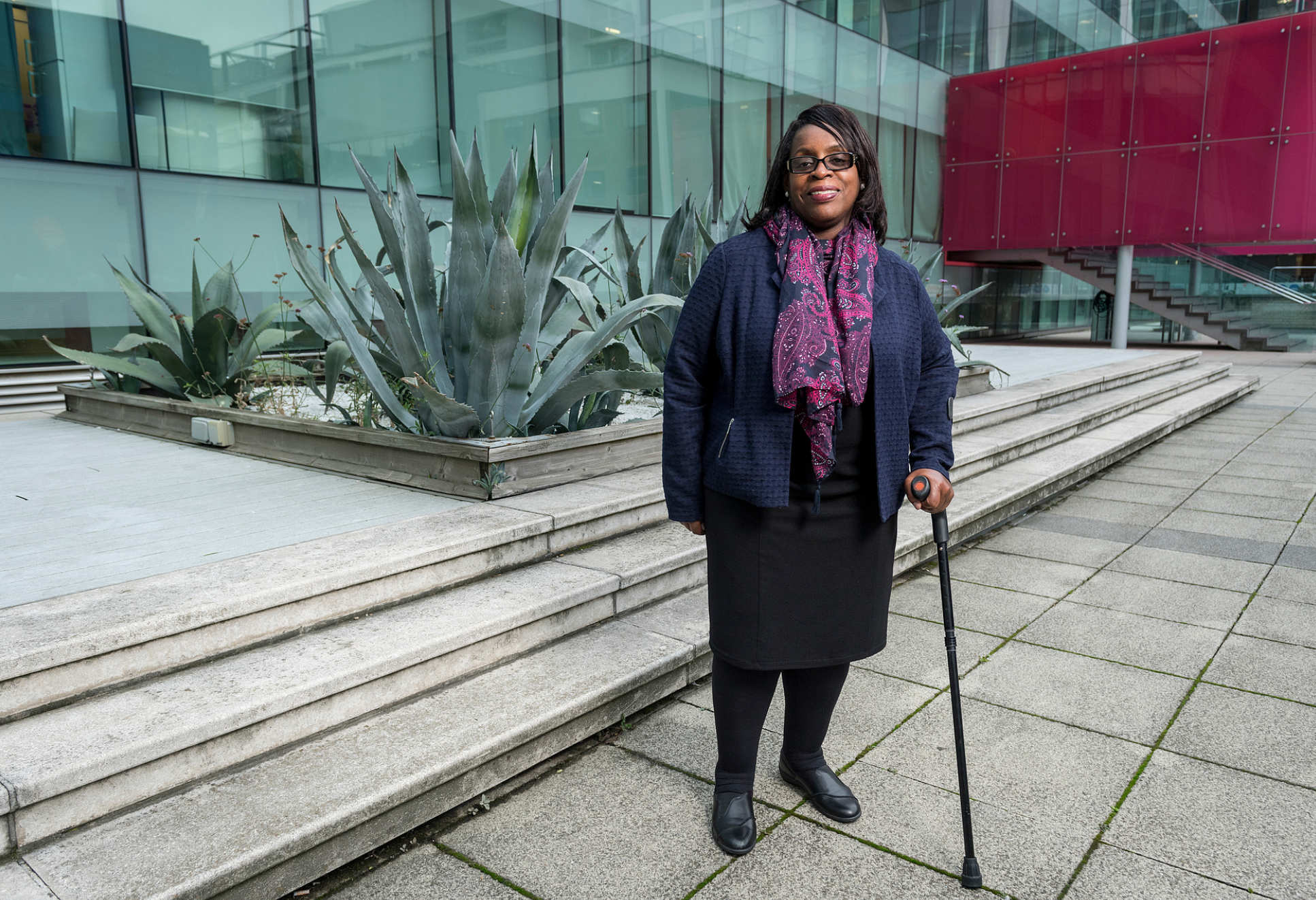 Lisa Phillips with her walking stick