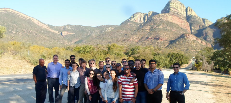 MSc students from Metals and Energy Finance 2019 Imperial College London fieldwork in south africa