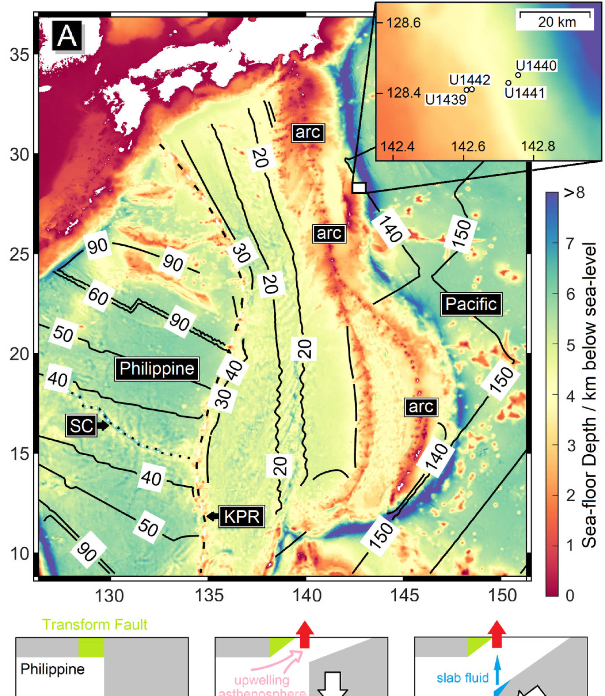 Map of the Izu-Bonin-Mariana subduction zone