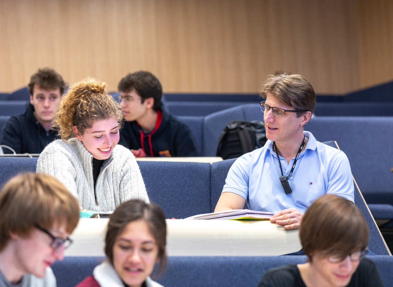 Physics lecturers and students having been taking advantage of the more interactive theatre layout