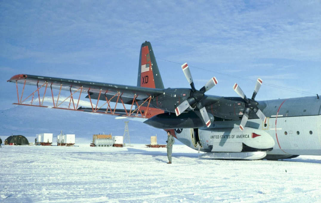 An old plane on ice