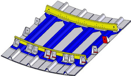 Curved stiffened composite panel