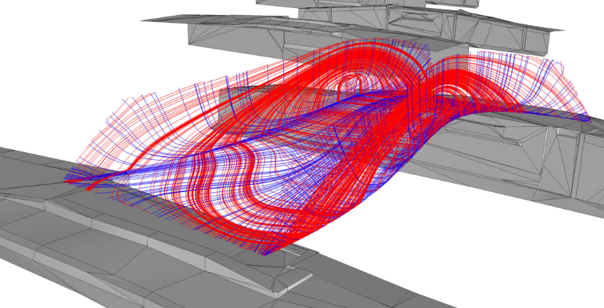 Model showing stress analysis on the bridge (image from Arup)