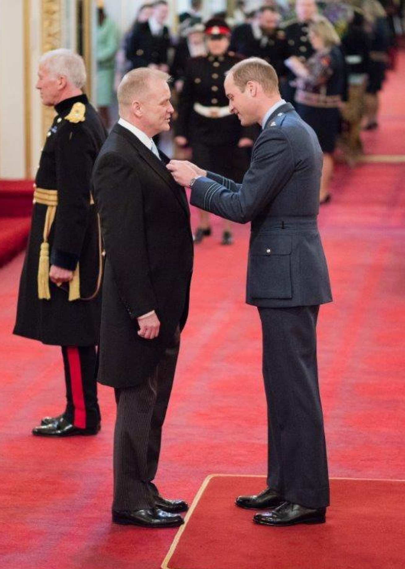 rofessor Tom Welton receives his OBE from Prince William