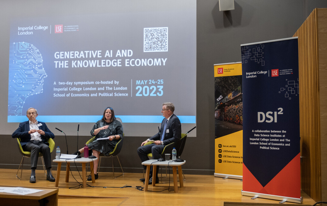 Dr Mark Kennedy led a roundtable discussion on the consequences of AI for the knowledge economy with Professor Sir Christopher Pissarides (LSE), and Director at Competition and Markets Authority, Hayley Fletcher