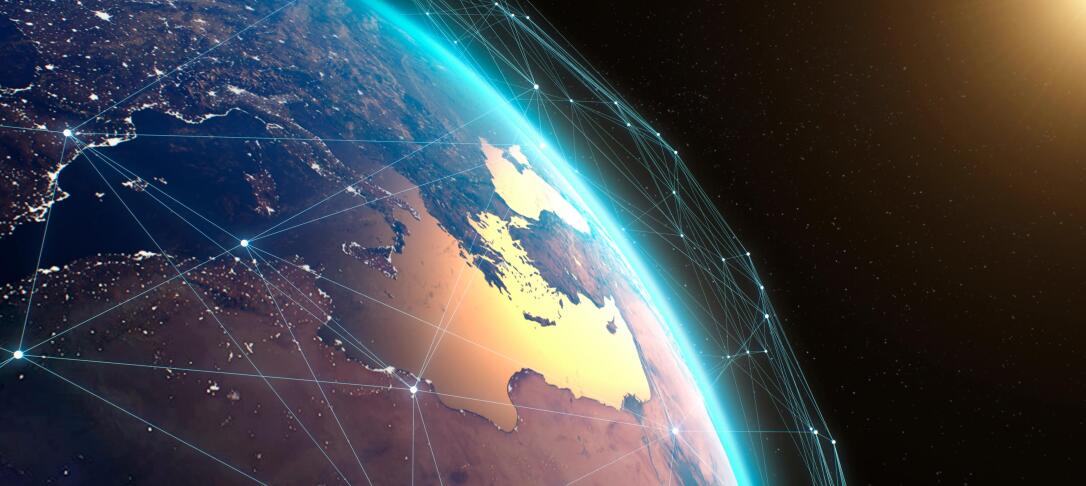 Satellite infrastructure view of Earth