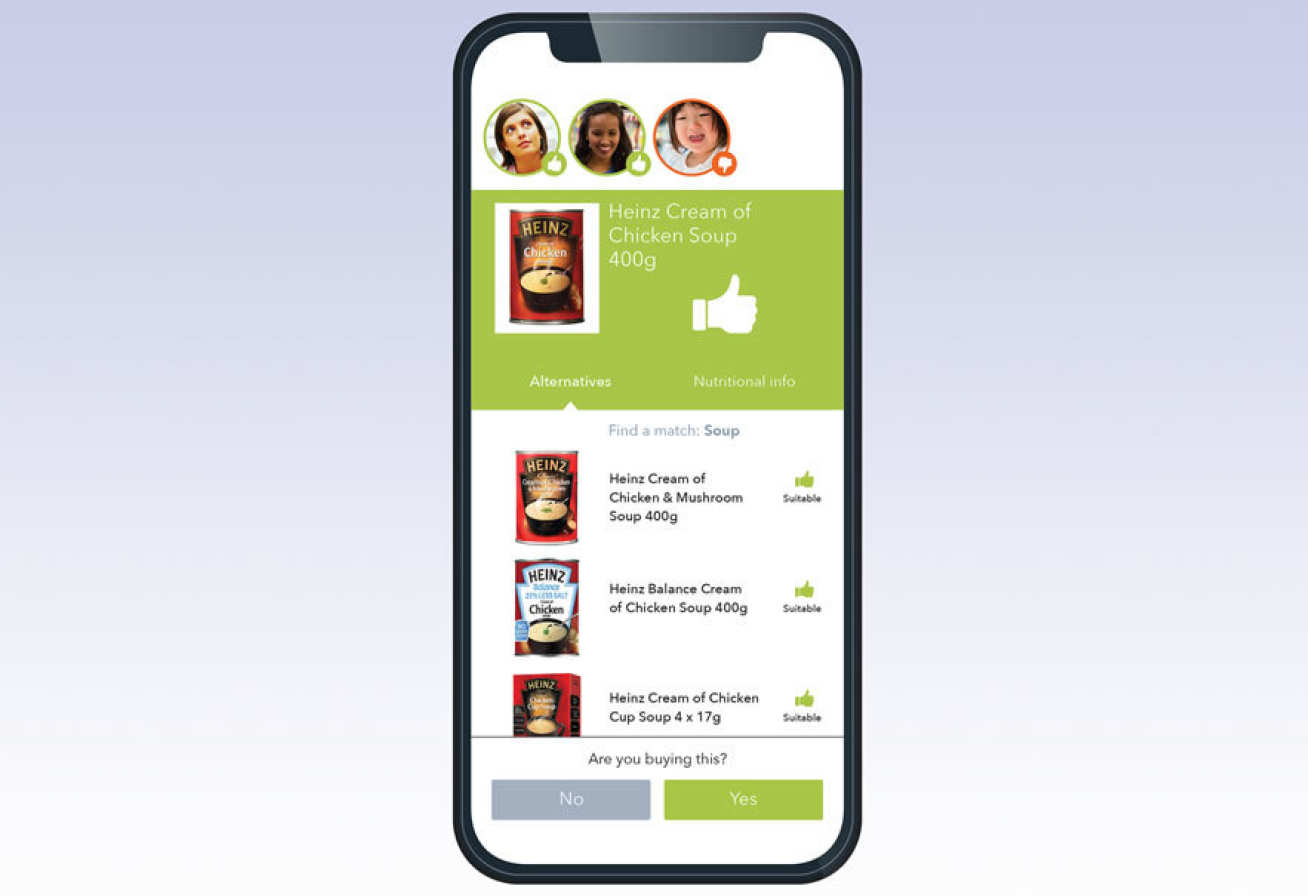 A screenshot of the DnaNudge app showing a green thumbs up