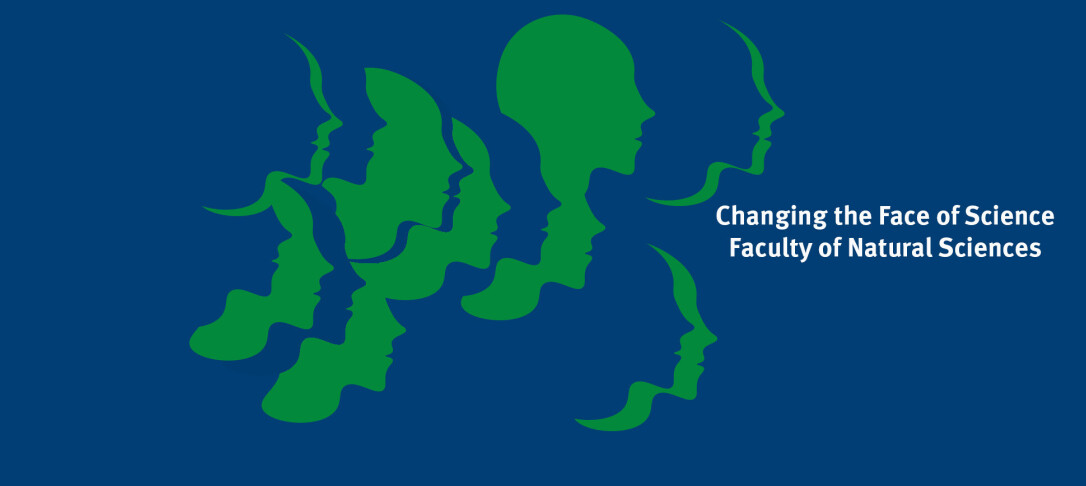 Changing the face of Science logo (multiple faces on a blue background)