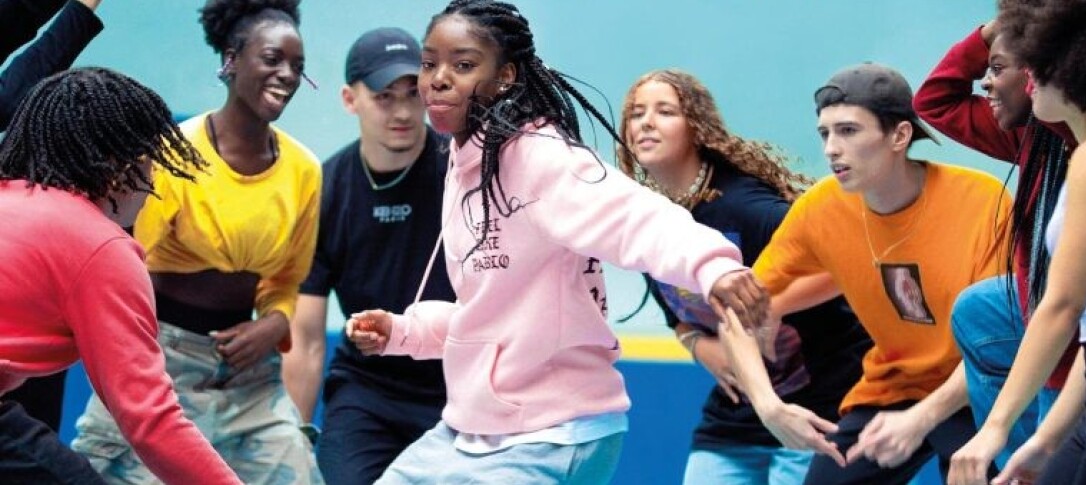 Allons Enfants poster, circle of teenagers breakdancing