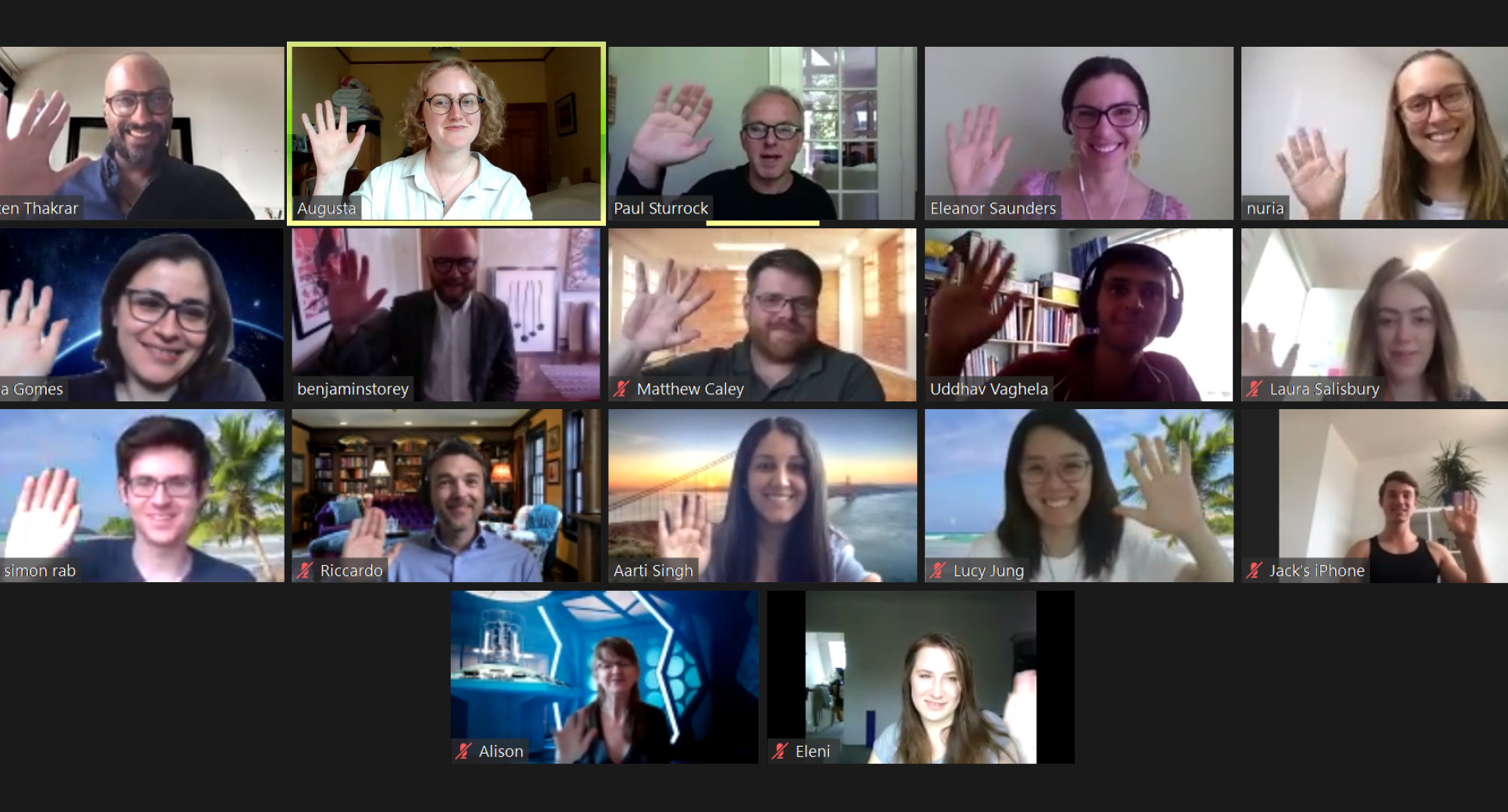 A screenshot of Cohort 3 participants attending their last session via Zoom.