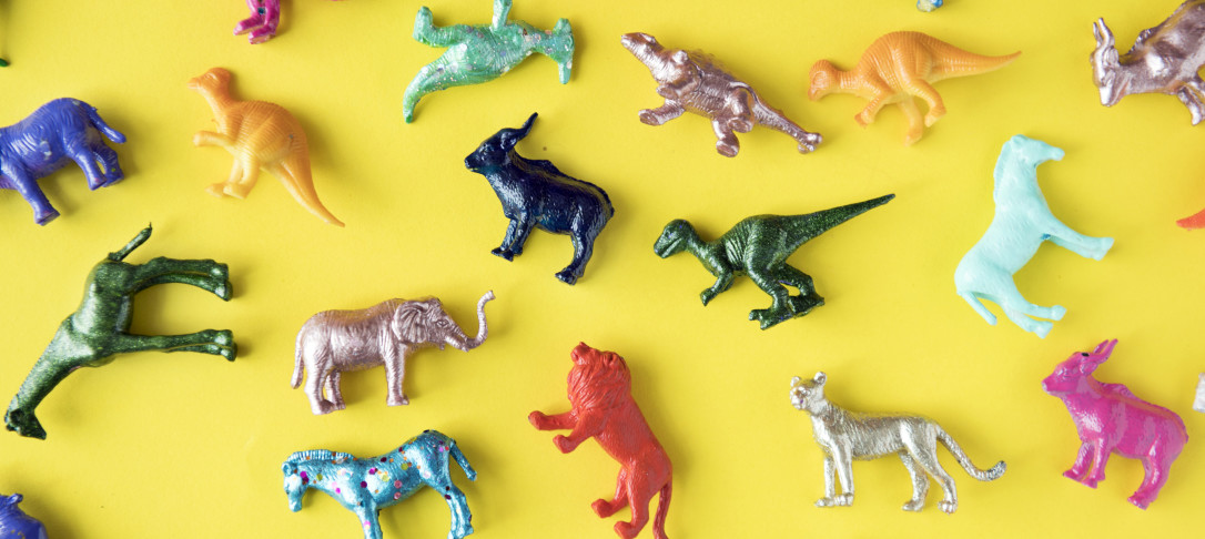 Animals and dinosaur toys