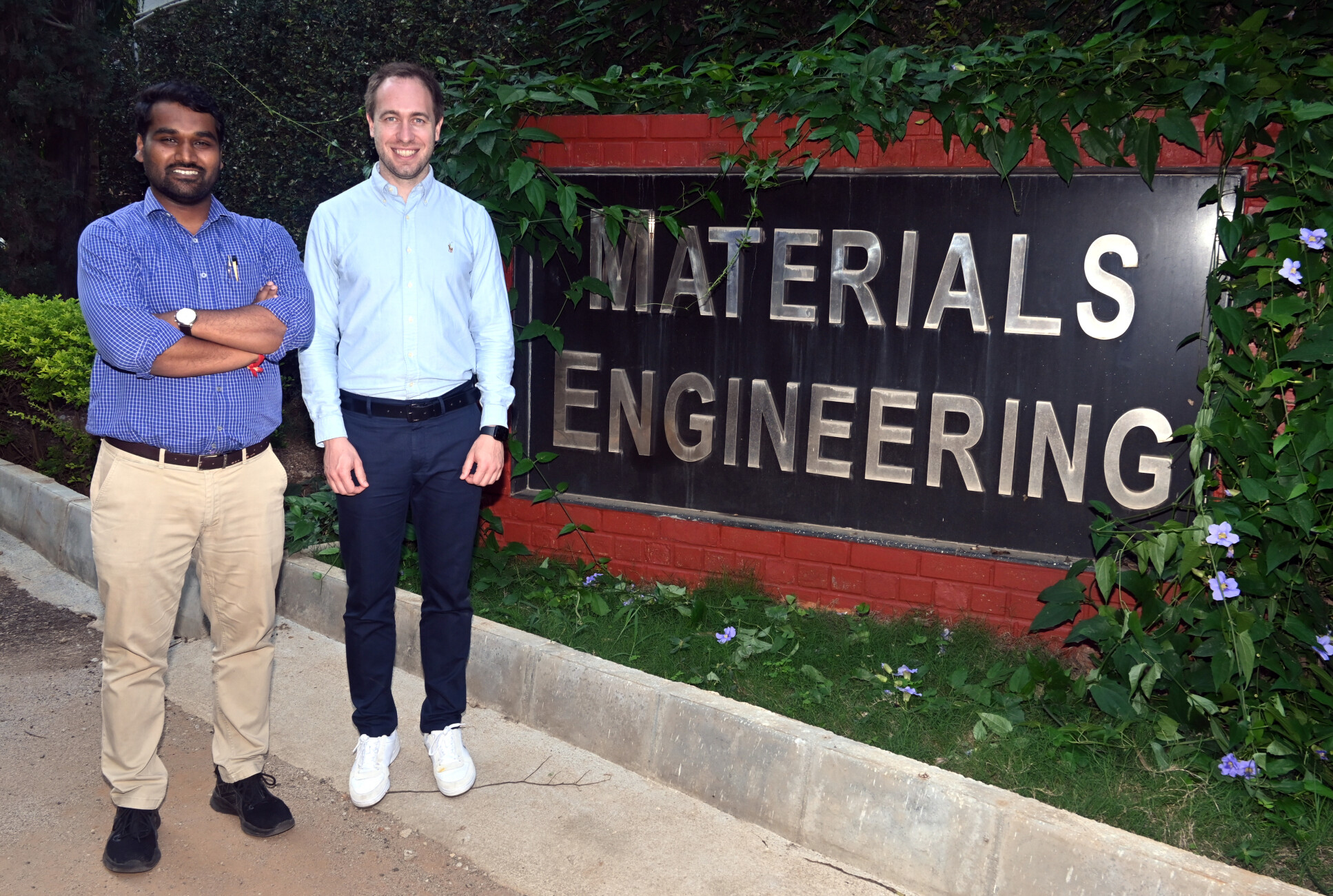 Dr Sachin R. Rondiya and Dr Nicola Gasparini at the IISc