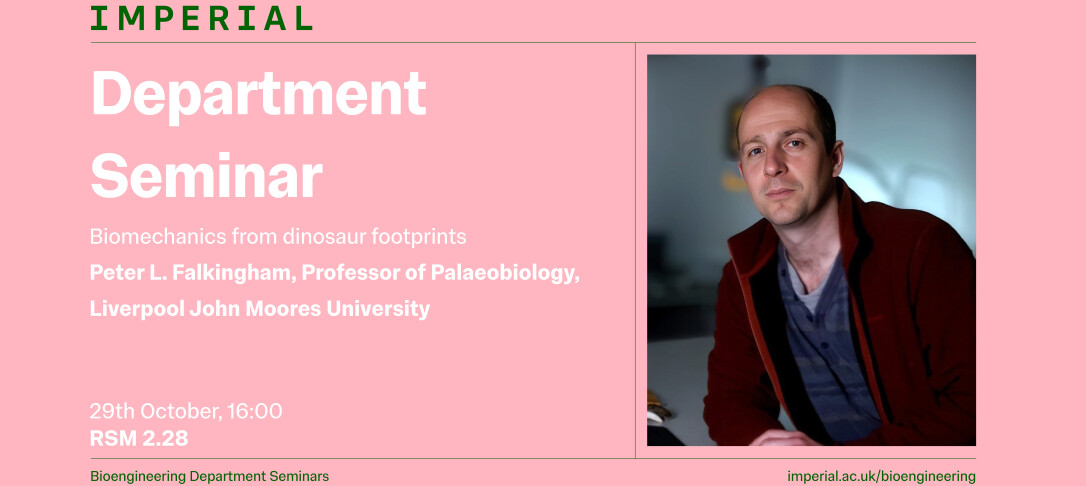 Banner image advertising Bioengineering Department Seminar on 29 October at 16:00 with Professor Peter Falkingham