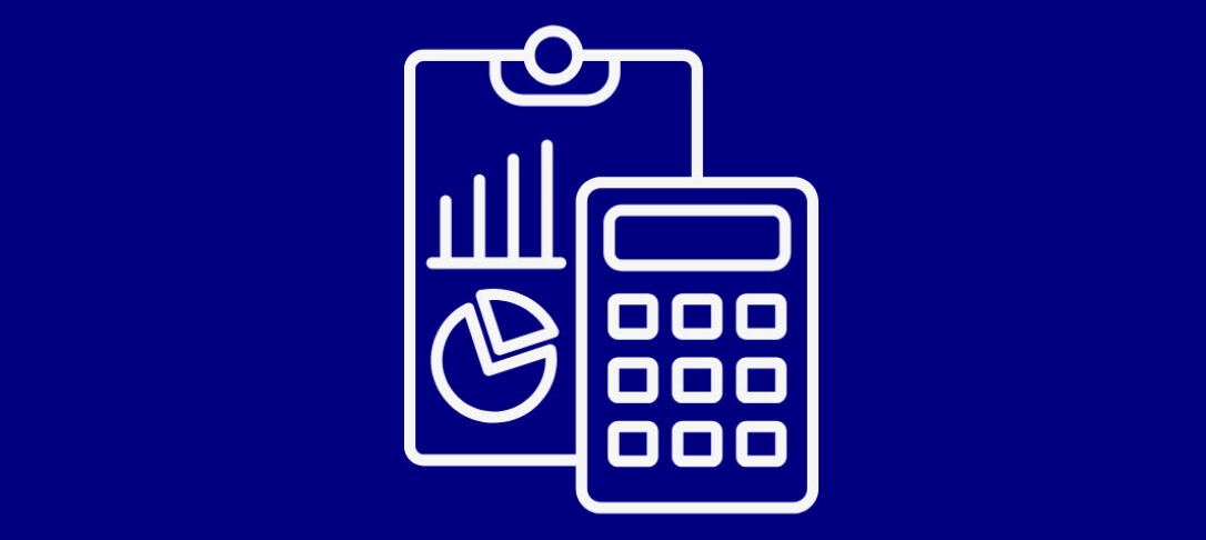 Icon depicting financial charts and a calculator