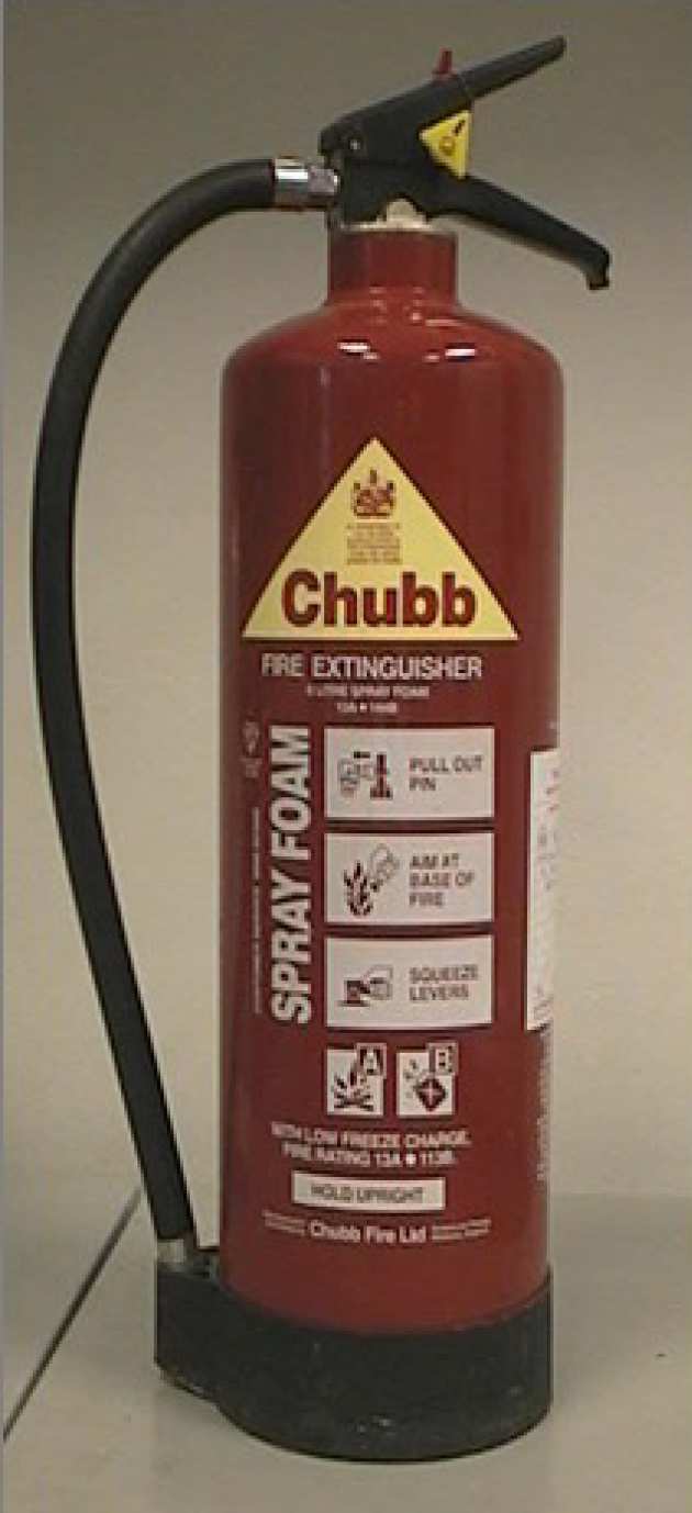 A foam extinguisher