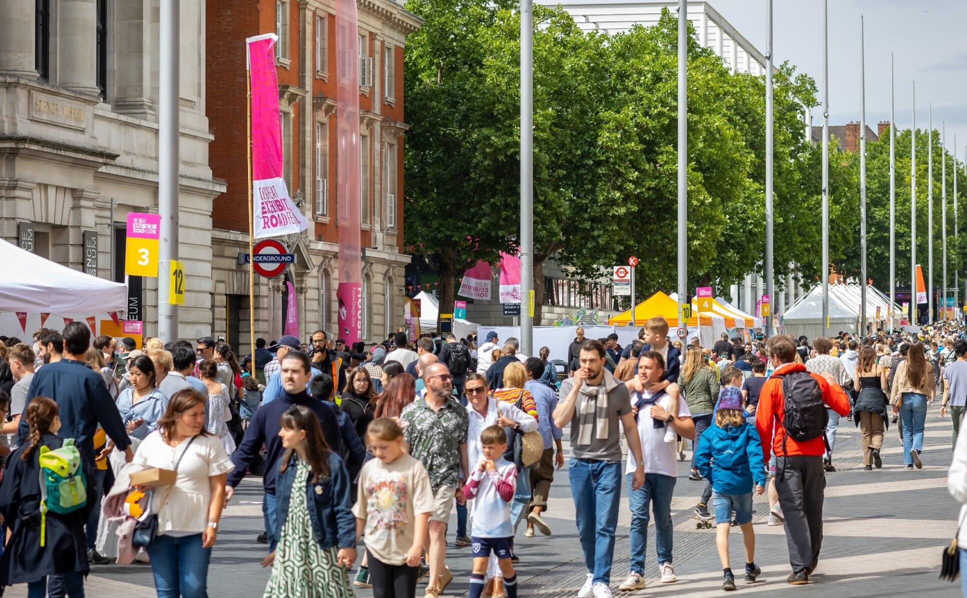 Members of the public walking through Exhibition Road during the Festival last year.