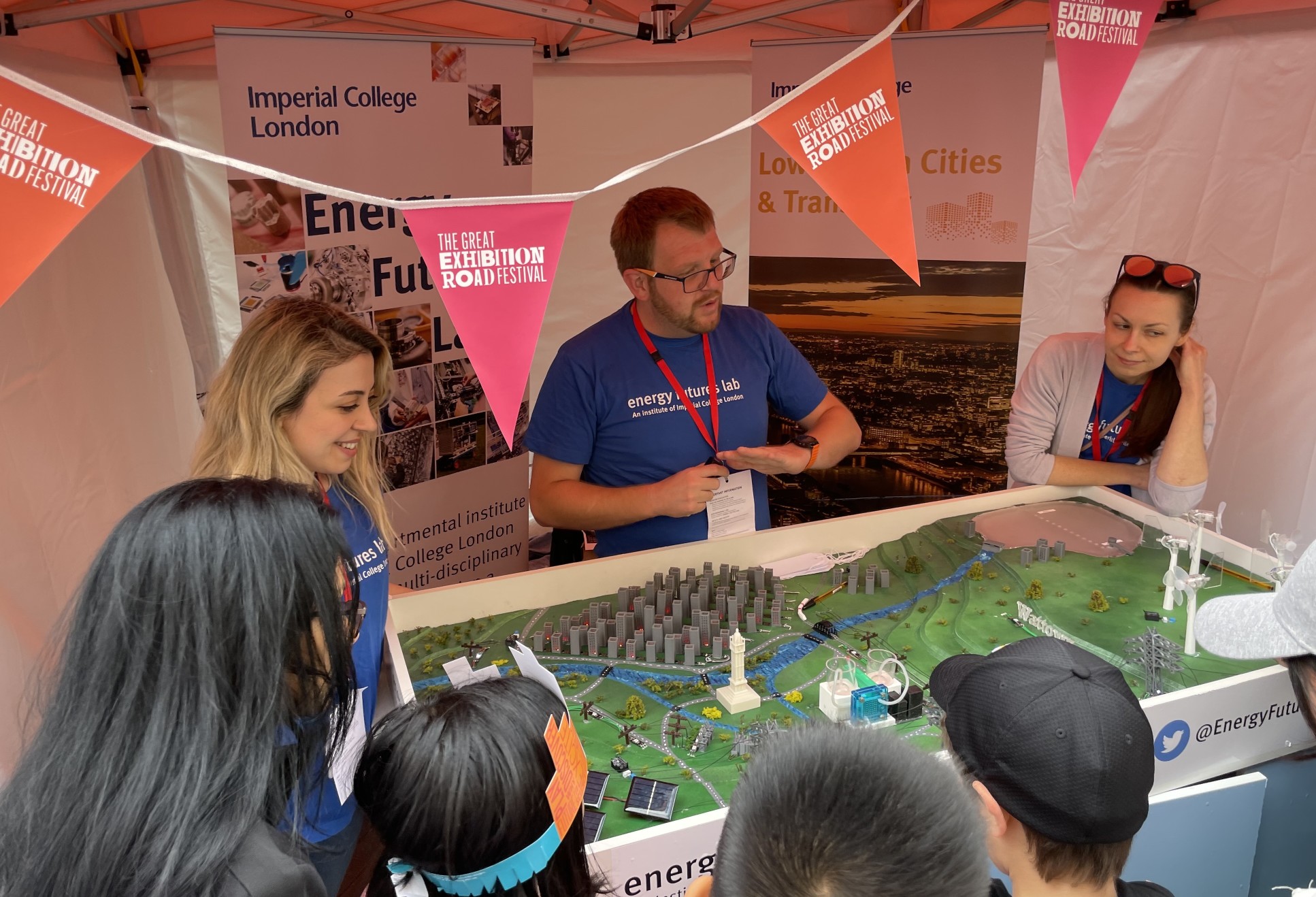 Volunteers speaking to visitors to the Great Exhibition Road Festival