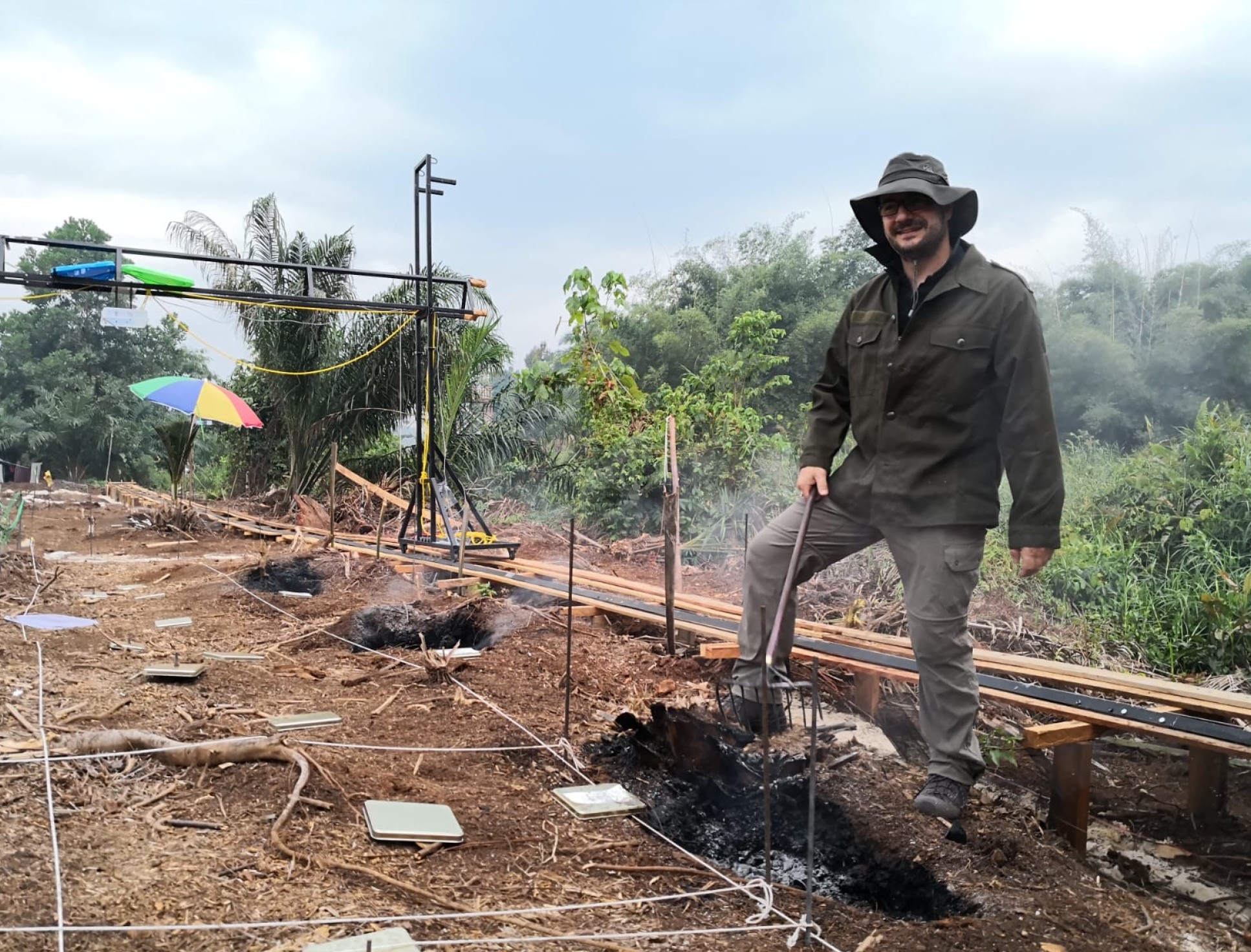 Prof. Rein conducting wildfire experiments in the peatlands of Sumatra, Indonesia.