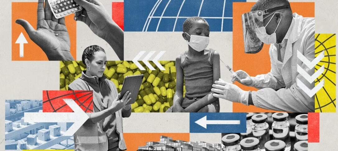 a graphic representing the health economics supply chain