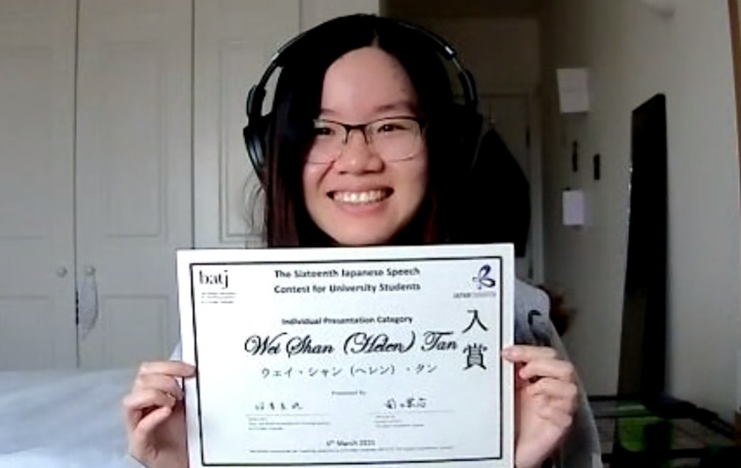 Helen with certificate