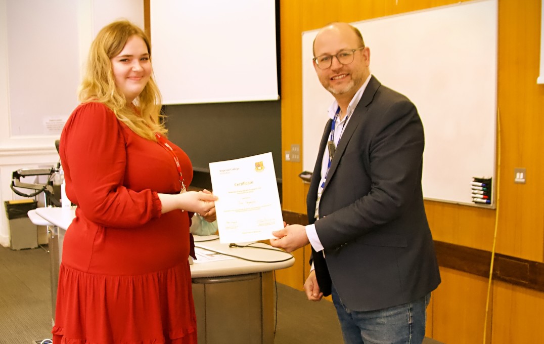 Ieva Ragaisyte with Professor Christopher Gourlay