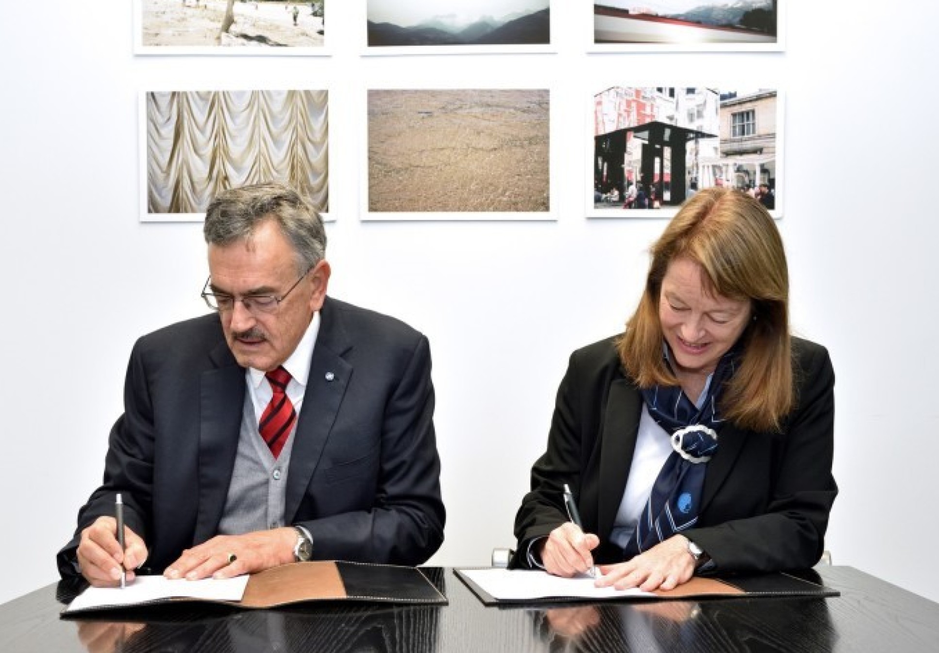 Figure 1- Professor Alice Gast, President of Imperial, and Professor Wolfgang Herrman, then President of TUM, signed the partnership in early 2019