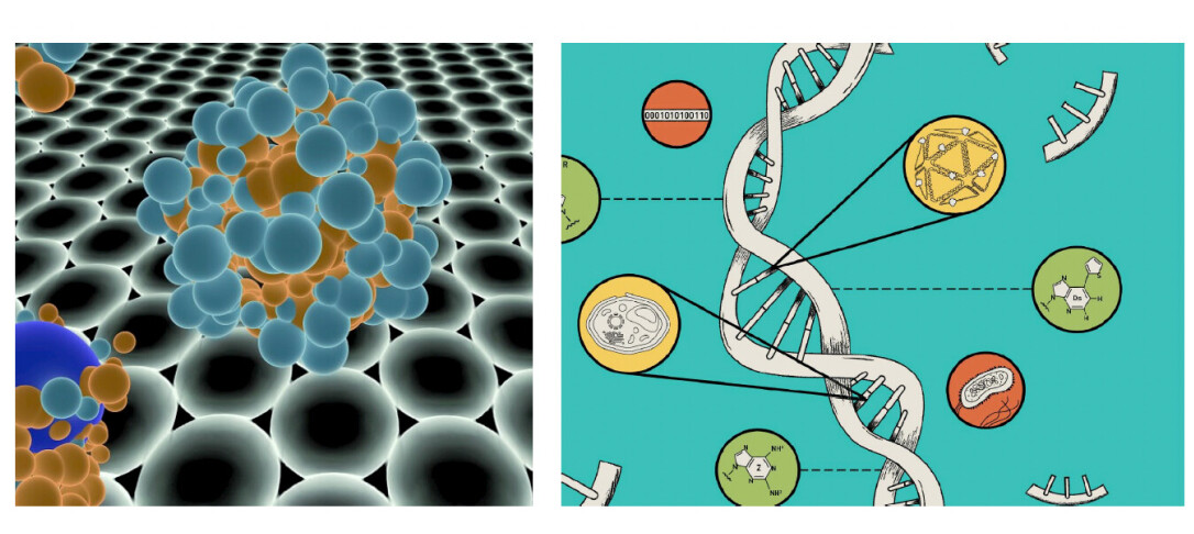 Slide with two images on of molecular structure