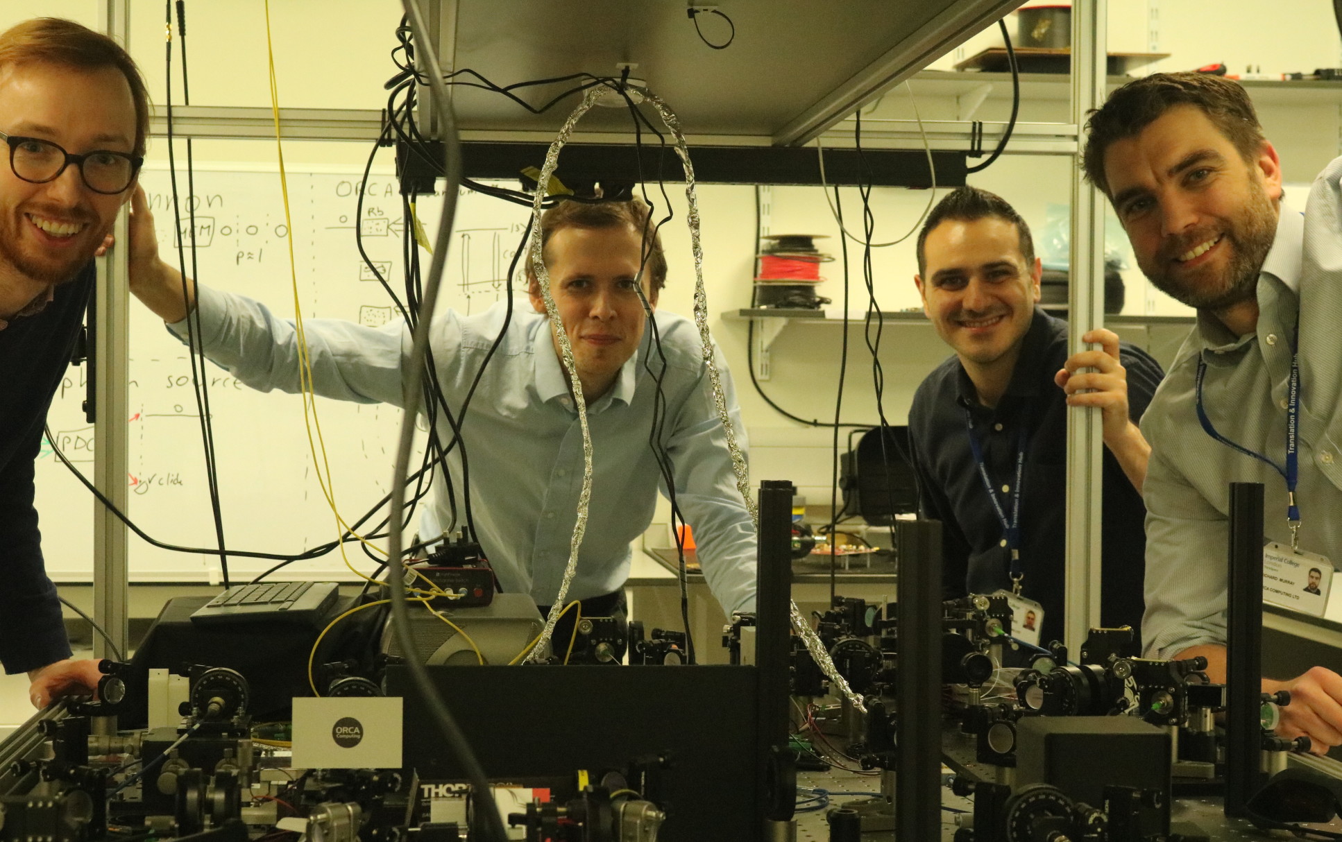 Members of the ORCA team posing with equipment