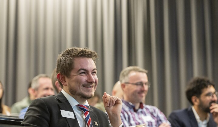 People in banked seating in Lecture Theatre
