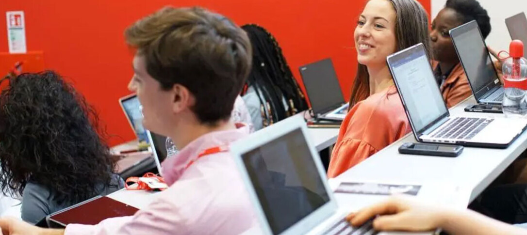 Students attending online class