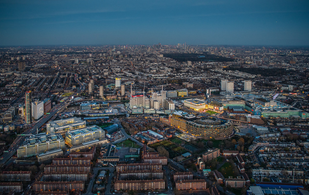 White City - aerial photo at night