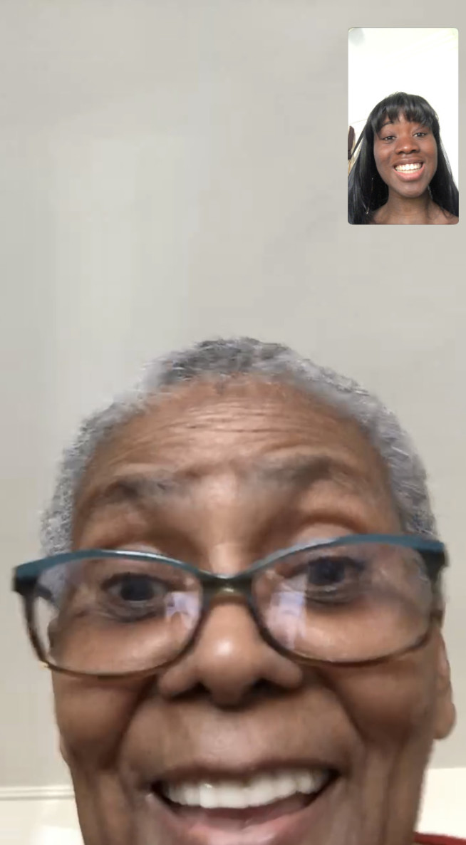 screenshot of a video call