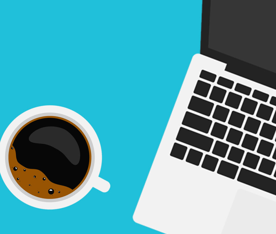 Laptop and coffee illustration