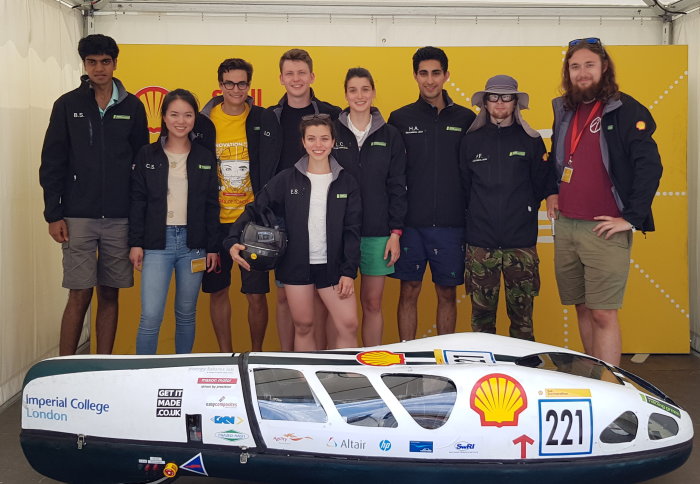 Imperial Racing Green students with their zero-emission racecar