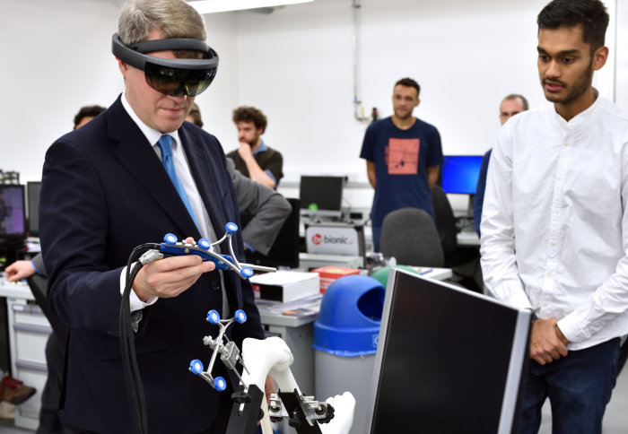 The new Universities and Science Minister Chris Skidmore was shown the latest in augmented reality medical robotics at Imperial