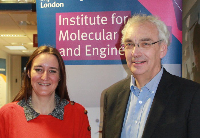 Professor Mike Payne (University of Cambridge) with IMSE Co-Director Claire Adjiman.