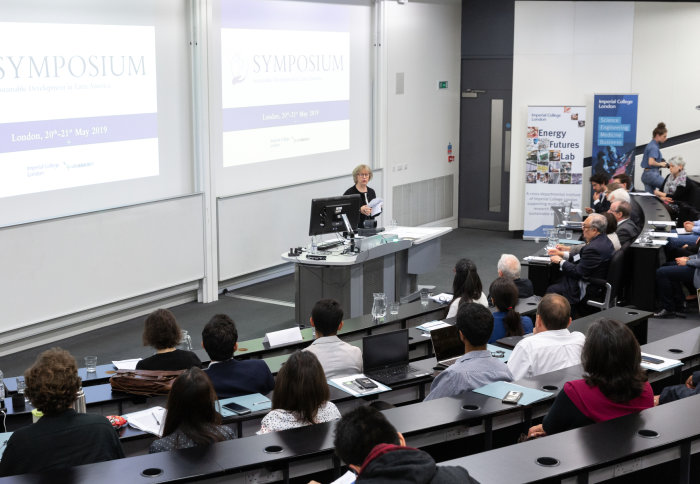 Professor Maggie Dallman opening the Latin American Symposium