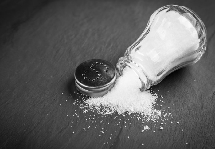 A spilt salt shaker