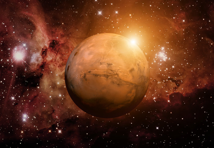 An illustration of the planet Mars