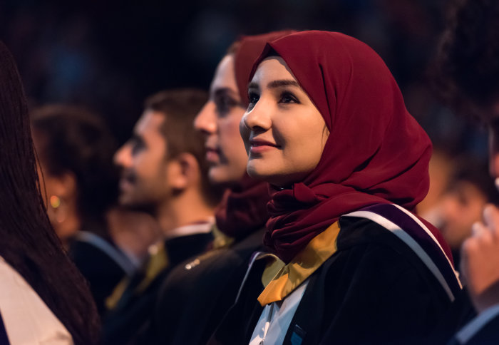 A female graduate at Commemoration Day 2019