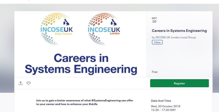 INCOSE UK London Event 'Careers in Systems Engineering'