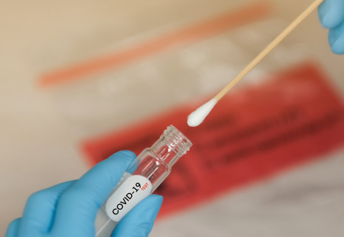 A COVID-19 swab