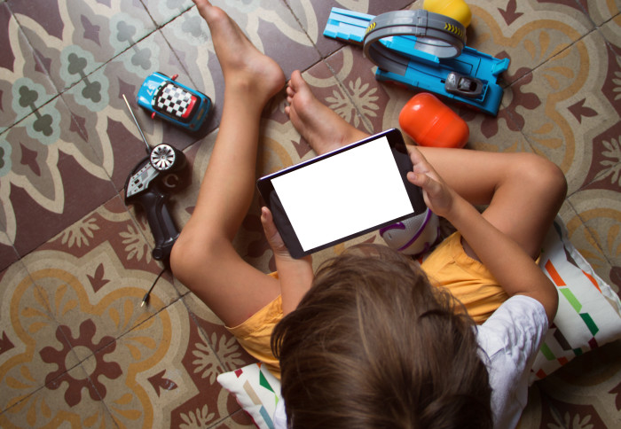 Child using phone