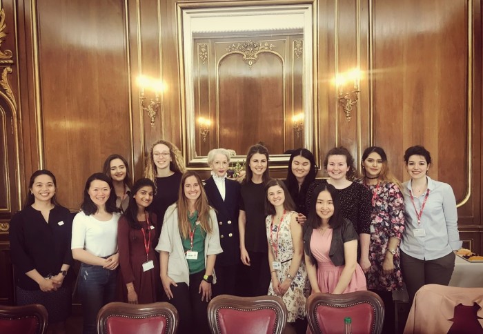 Young women pose for a group shot