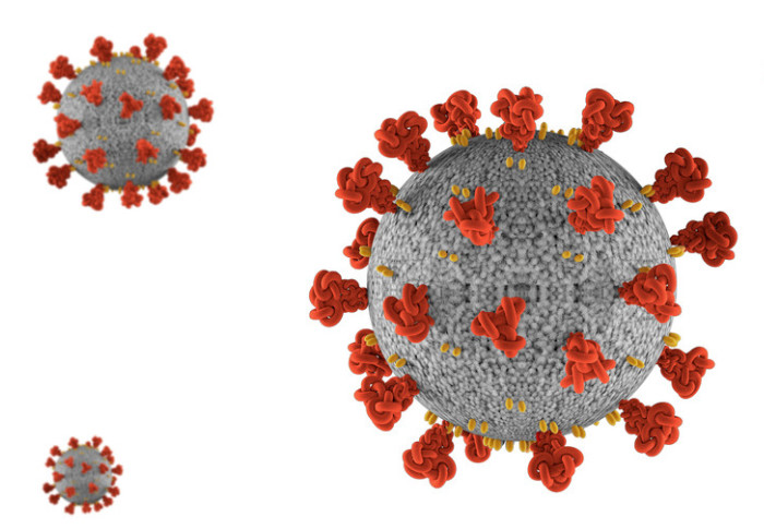 Coronavirus particle illustration